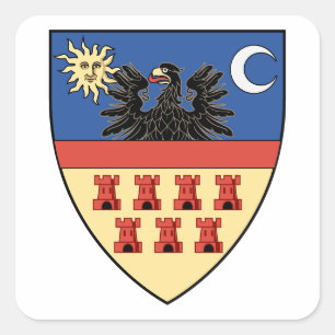 Cuadrada Escudo de armas de Transilvania pegatina