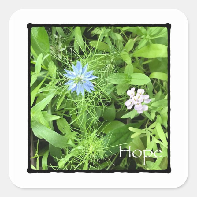 Cuadrada Esperanza Pegatina cuadrado pequeño (Anverso)
