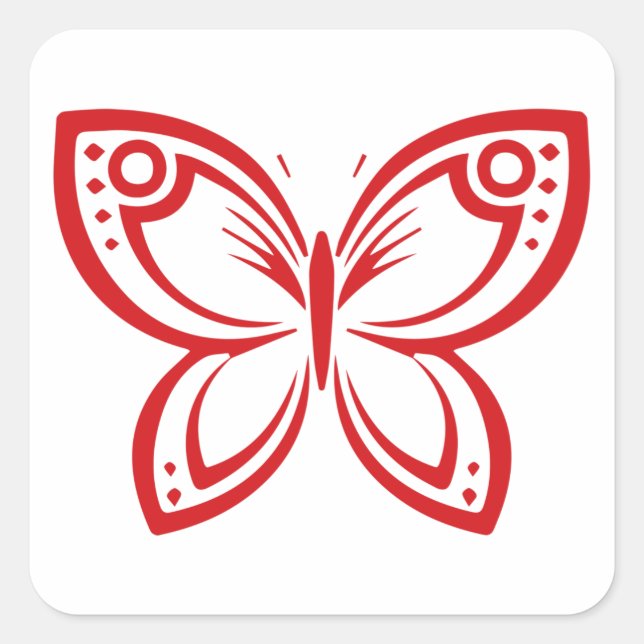Cuadrada Esquema de mariposas Jewel - Pegatina de la Plaza  (Anverso)
