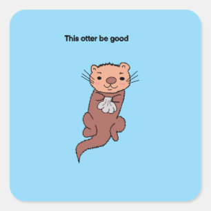 Cuadrada Esta Nutria Es Buena Pegatina