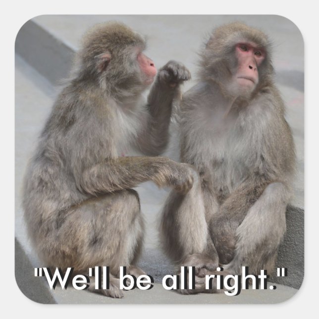 Cuadrada Estaremos bien Pegatina (Anverso)