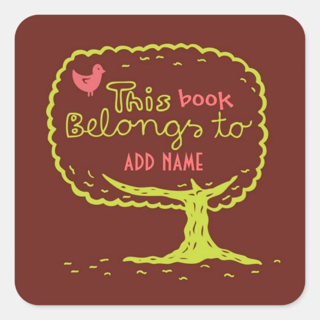 Cuadrada Este libro pertenece al Pegatina (Anverso)