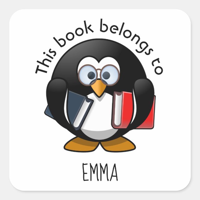 Cuadrada Este libro pertenece al pegatina cuadrado (inserta (Anverso)