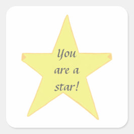 Cuadrada Estrella amarilla, eres una estrella Pegatina