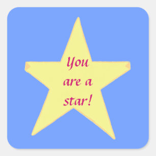 Cuadrada Estrella amarilla, eres una estrella Pegatina