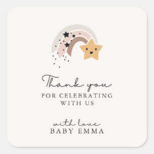 Cuadrada Estrella del tiroteo sonriente Gracias Pegatina