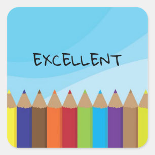 Cuadrada Excelente Pegatina escolar