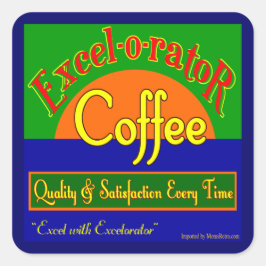Cuadrada Excelorator Coffee Retro Crate Art Pegatina