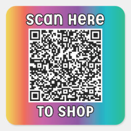 Cuadrada Explorar código QR Pegatina cuadrado clásico