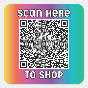 Cuadrada Explorar código QR Pegatina cuadrado clásico