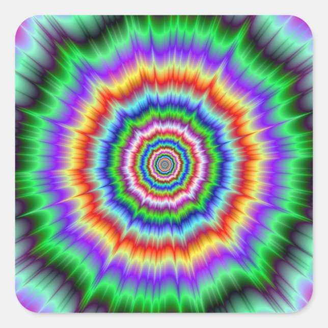 Cuadrada Explosión de bogoteo ocular pegatina (Anverso)