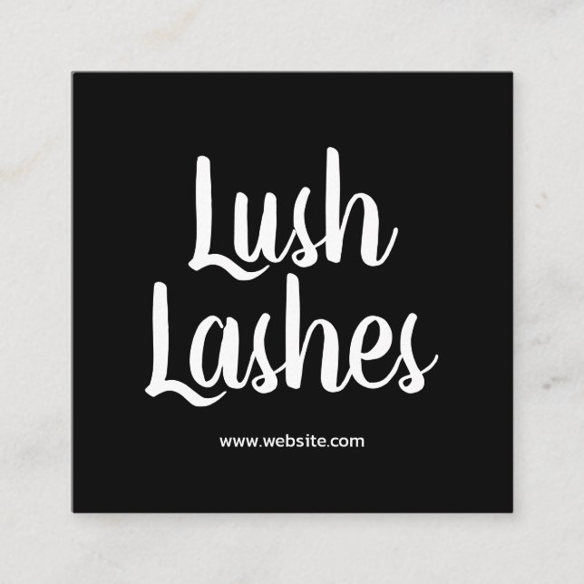 Cuadrada Extensiones Eyelash Tarjeta de visita de belleza (Anverso)