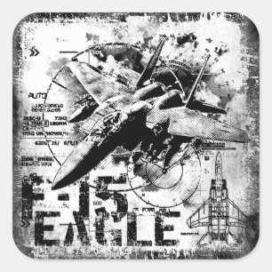 Cuadrada F-15 Eagle Square Pegatina