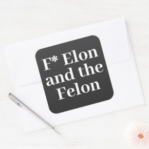 Cuadrada F* Elon Pegatina