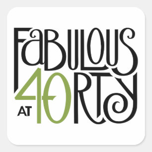 Cuadrada Fabuloso 40 Pegatina de plaza verde