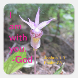 Cuadrada Fairyslipper Orchid Flower Square Pegatina