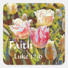 Cuadrada Faith Luke Tulip Pegatina