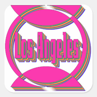 Cuadrada Fantástico Pegatina de Los Ángeles 3