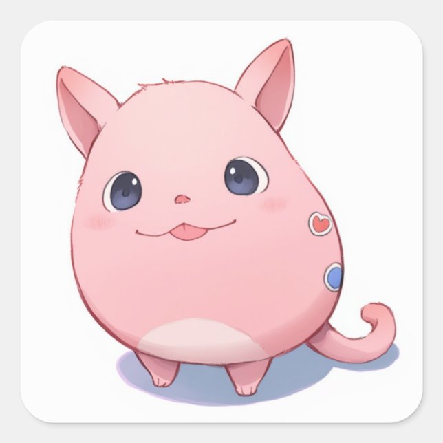 Cuadrada Fantasy Anime Pegatina (Anverso)
