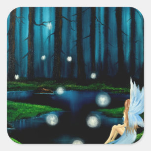 Cuadrada Fantasy Art Fairy Pegatina