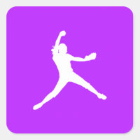 Fastpitch Silhouette Pegatina Purple