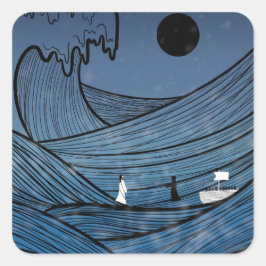 Cuadrada Fe a través del pegatina de la plaza de tormentas