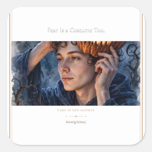 Cuadrada Fear Is a Costume Too Pegatina (Anverso)