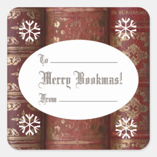 Cuadrada ¡Feliz Bookmas! (Navidades) Pegatina cuadrado