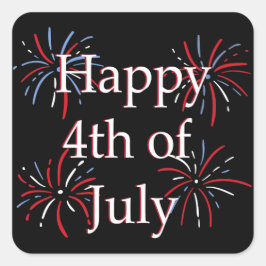 Cuadrada Feliz cuarto Pegatina cuadrado