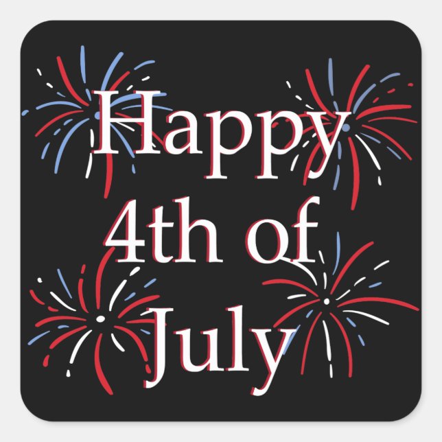 Cuadrada Feliz cuarto Pegatina cuadrado (Anverso)