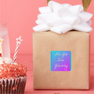 Cuadrada Feliz Cumpleaños Para El Pegatina Alemán