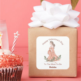 Cuadrada Feliz Día de San Valentín al futuro Pegatina