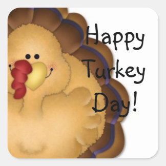 Cuadrada Feliz Día de Turquía Pegatina