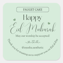Cuadrada Feliz Eid Mubarak Pegatina Estética | Minimal Isla