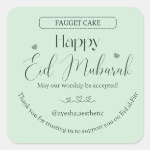 Cuadrada Feliz Eid Mubarak Pegatina Estética   Minimal Isla