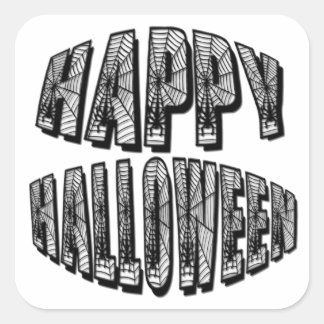 Cuadrada Feliz Halloween Spiders y Spider Pegatina web
