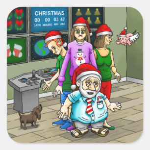 Cuadrada Feliz Navidad desde el Pegatina de la oficina de S