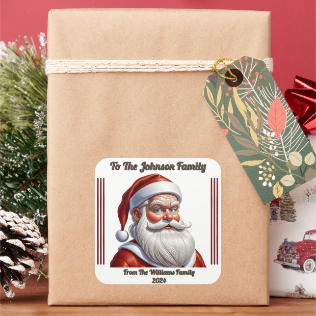 Cuadrada Feliz Navidad feliz Pegatina (Vacaciones)