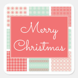 Cuadrada Feliz Navidad País Pegatina Quilt