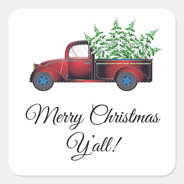 Cuadrada Feliz Navidad y Pegatina (Anverso)