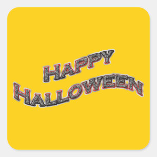 Cuadrada Feliz Pegatina de la Plaza de Halloween