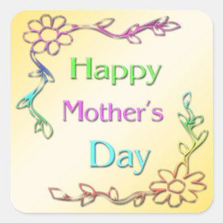 Cuadrada Feliz Pegatina del Día de la Madre