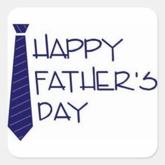 Cuadrada Feliz pegatina del Día del Padre