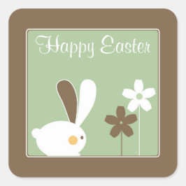 Cuadrada Feliz Pegatina del saludo de Pascua