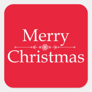 Cuadrada Feliz Pegatina navideño