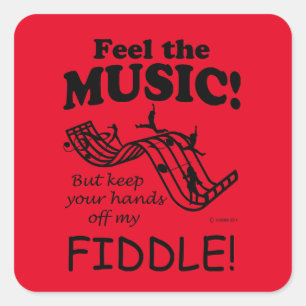 Cuadrada Fiddle Siente El Pegatina De Music Square