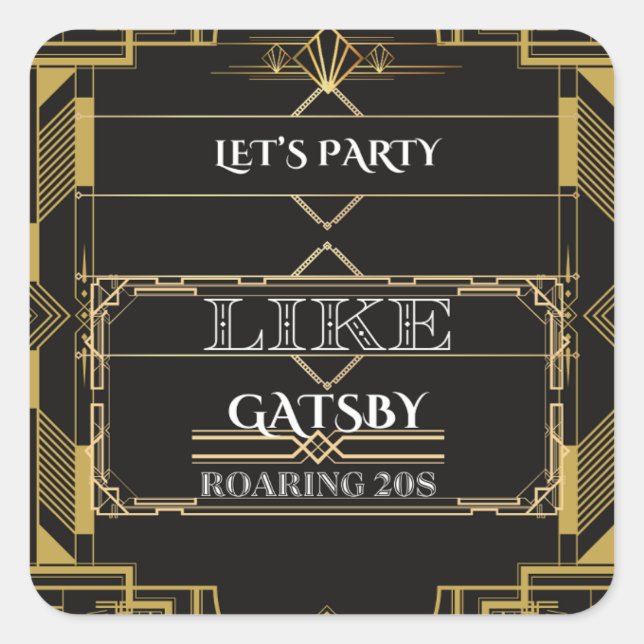 Cuadrada Fiesta como Pegatina Gatsby (Anverso)