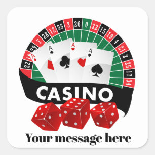 Cuadrada Fiesta de Casino añada pegatina de mensajes