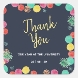 Cuadrada Fiesta de verano Lampions Invitación a Pegatina de