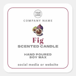 Cuadrada Fig Handmade Candle Square Pegatina
